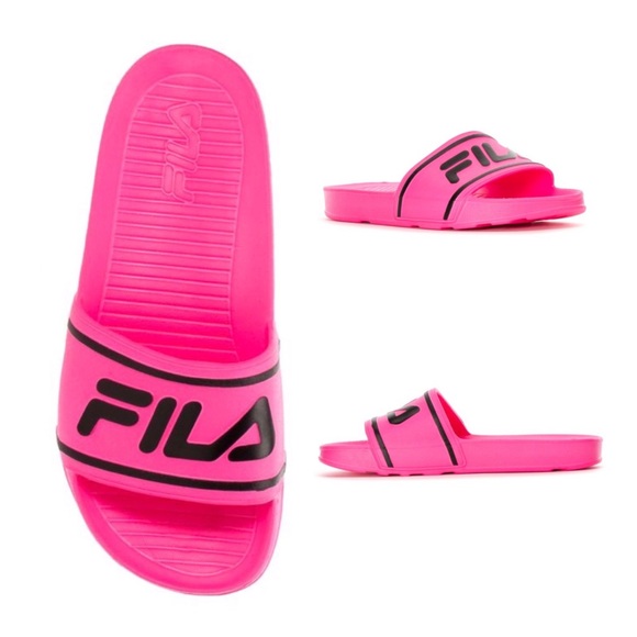 pink fila sandals